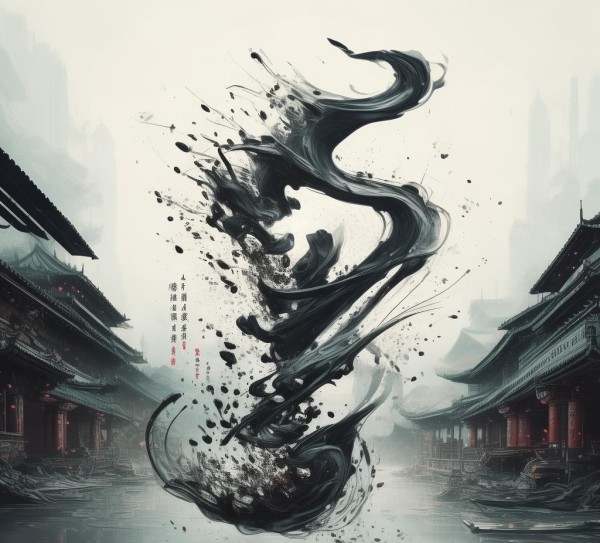 穿越时空的宫醴泉铭书法动态图，墨舞艺术的现代演绎,穿越时空的宫醴泉铭书法动态图，墨舞艺术的现代演绎,书法艺术,书法,艺术,第1张