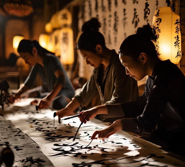 墨舞流转，三人行书法艺术盛宴,墨舞流转，三人行书法艺术盛宴,书法艺术,书法,艺术,第1张